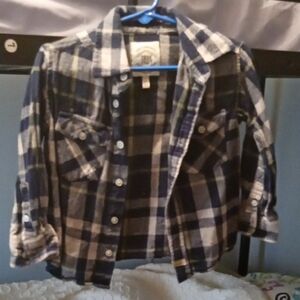 True Craft Blue and White Plaid Button Down Shirt